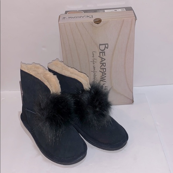 bearpaw boots with pom poms